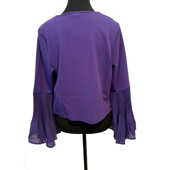 NWT Antthony Originals Purple Ruffle‑Sleeve Cape Jacket M Flowy Open‑Front - Picture 2 of 5